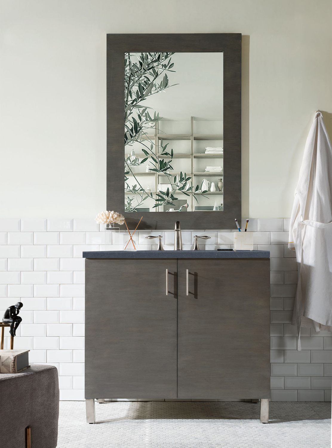 rustic bathroom vanity unit James Martin Vanity Silver Oak Contemporary/Modern, Transitional