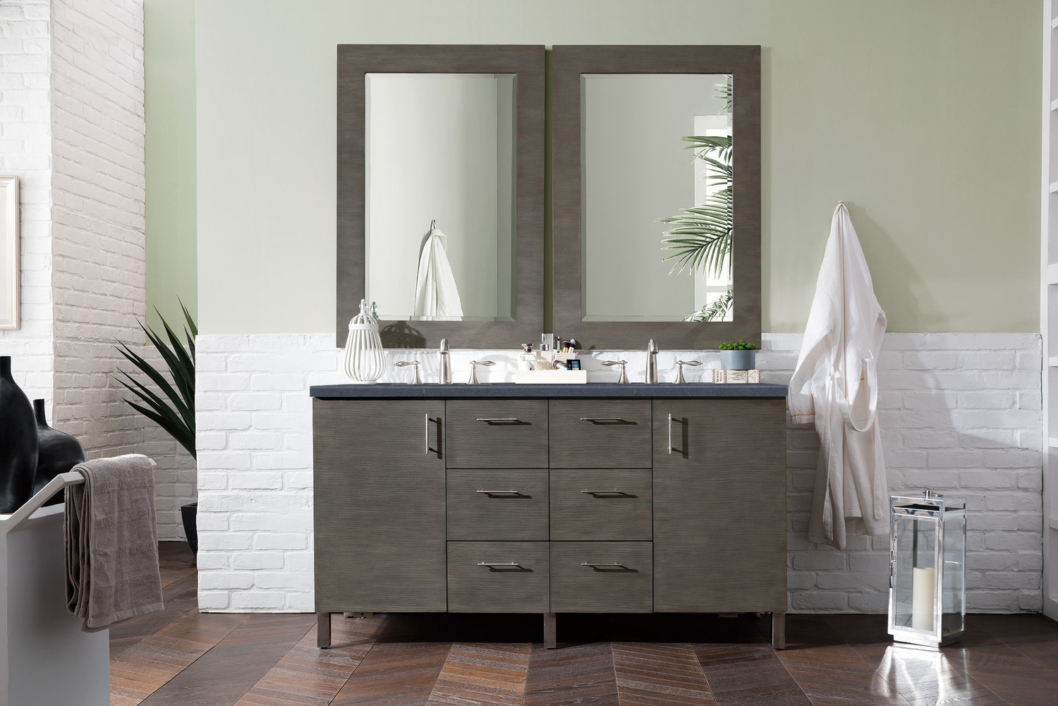 free standing bathroom cabinet under sink James Martin Vanity Silver Oak Contemporary/Modern, Transitional