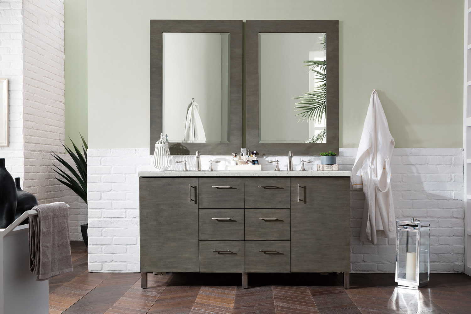 oak bathroom cabinets James Martin Vanity Silver Oak Contemporary/Modern, Transitional