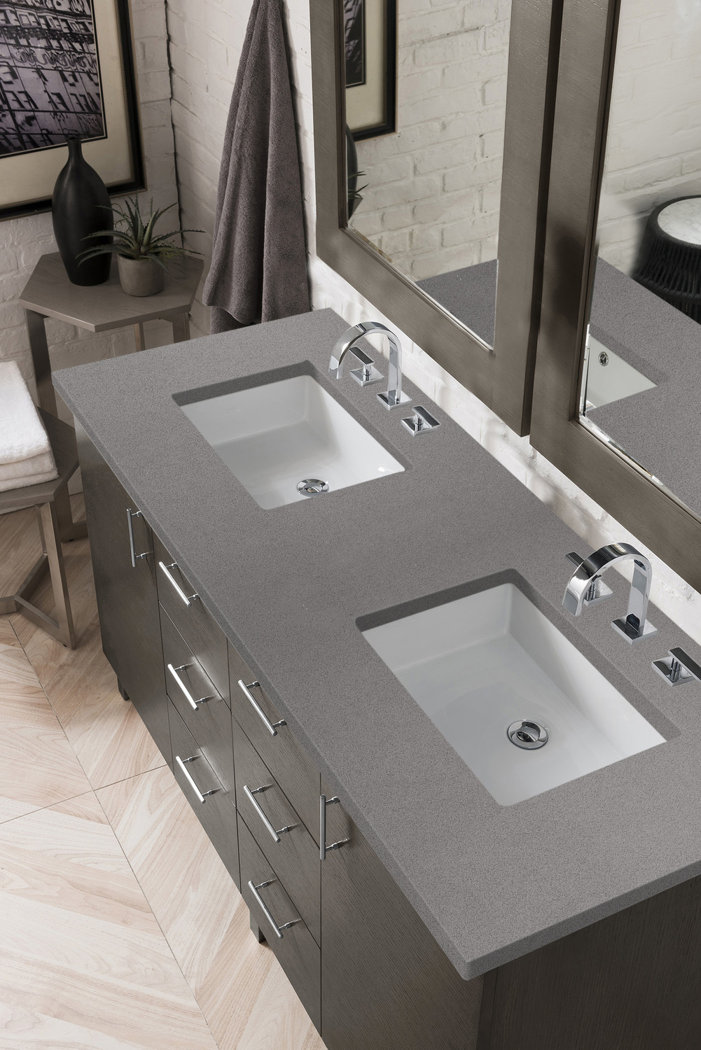 bathroom vanities with sinks included James Martin Vanity Silver Oak Contemporary/Modern, Transitional