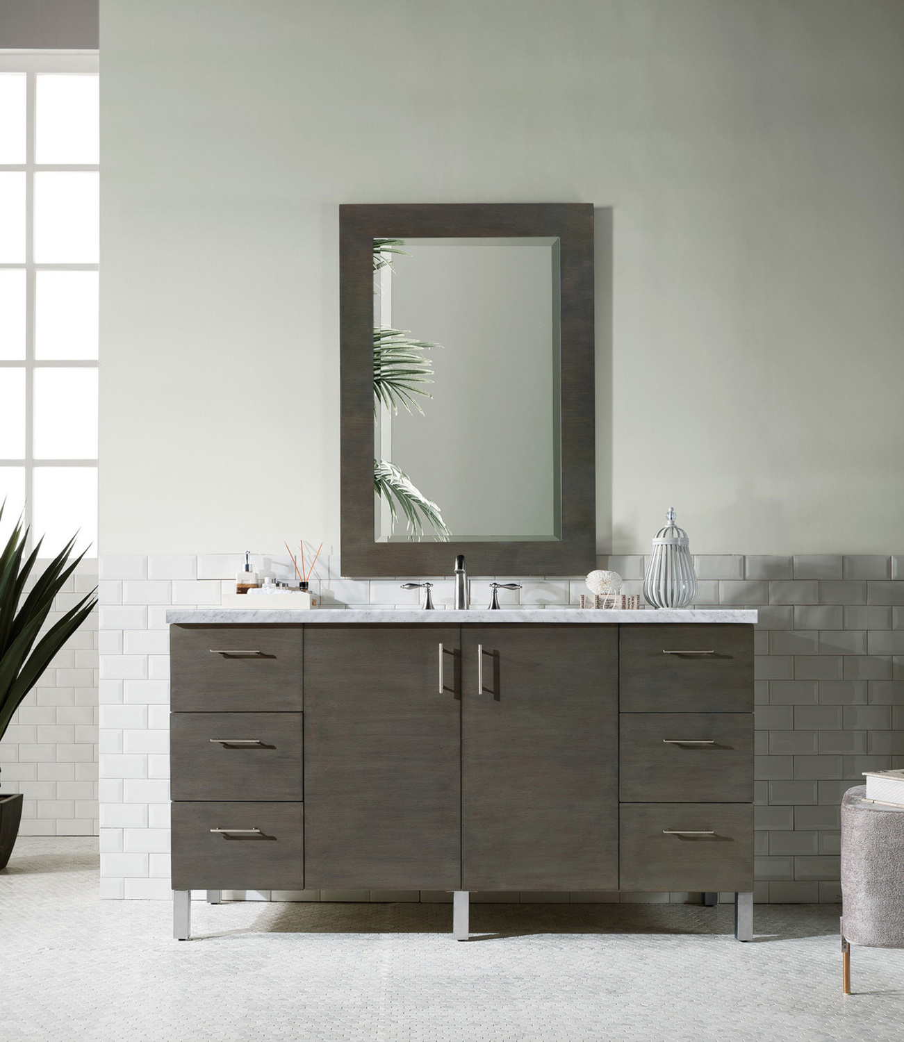 large bathroom vanity double sink James Martin Vanity Silver Oak Contemporary/Modern, Transitional