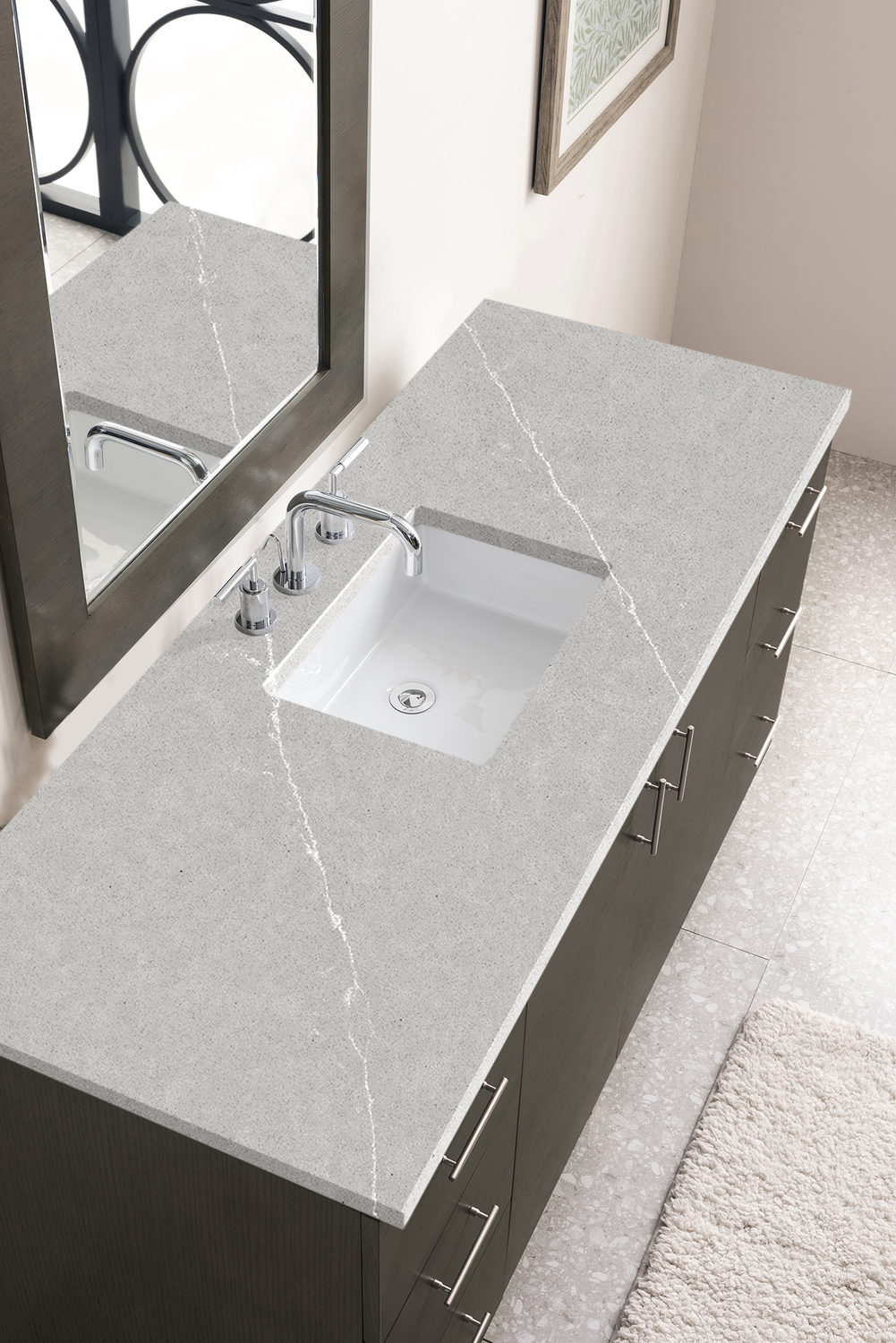 small corner bathroom sink with cabinet James Martin Vanity Silver Oak Contemporary/Modern, Transitional