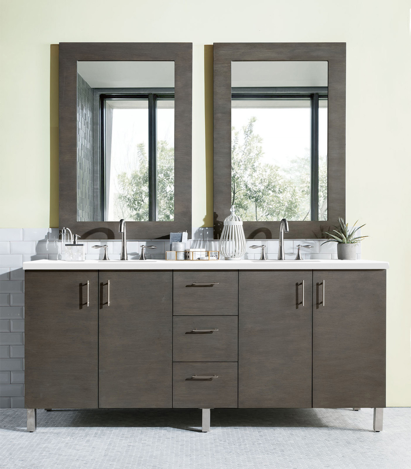 modern bathroom sinks with storage James Martin Vanity Silver Oak Contemporary/Modern, Transitional
