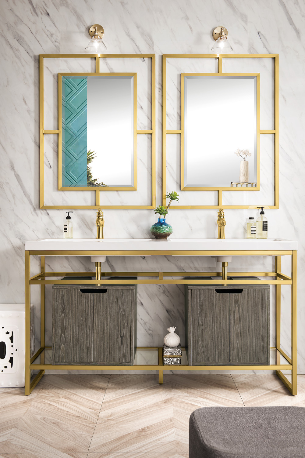 60 inch bathroom countertop James Martin Console Radiant Gold Modern