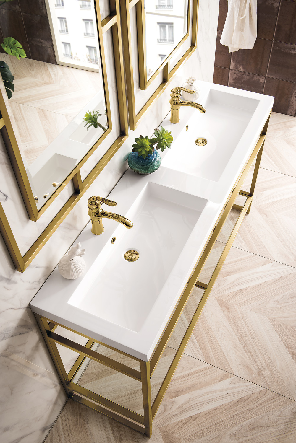 60 inch vanity top James Martin Console Radiant Gold Modern