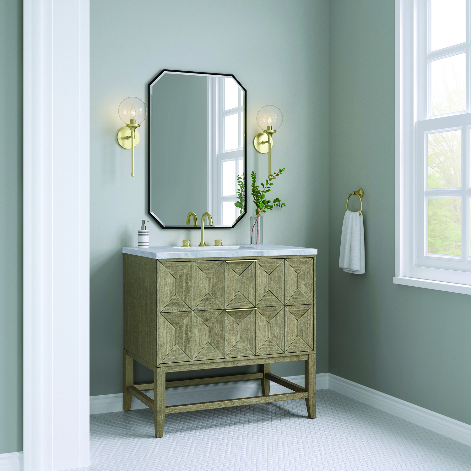 single small bathroom vanity James Martin Vanity Pebble Oak Modern