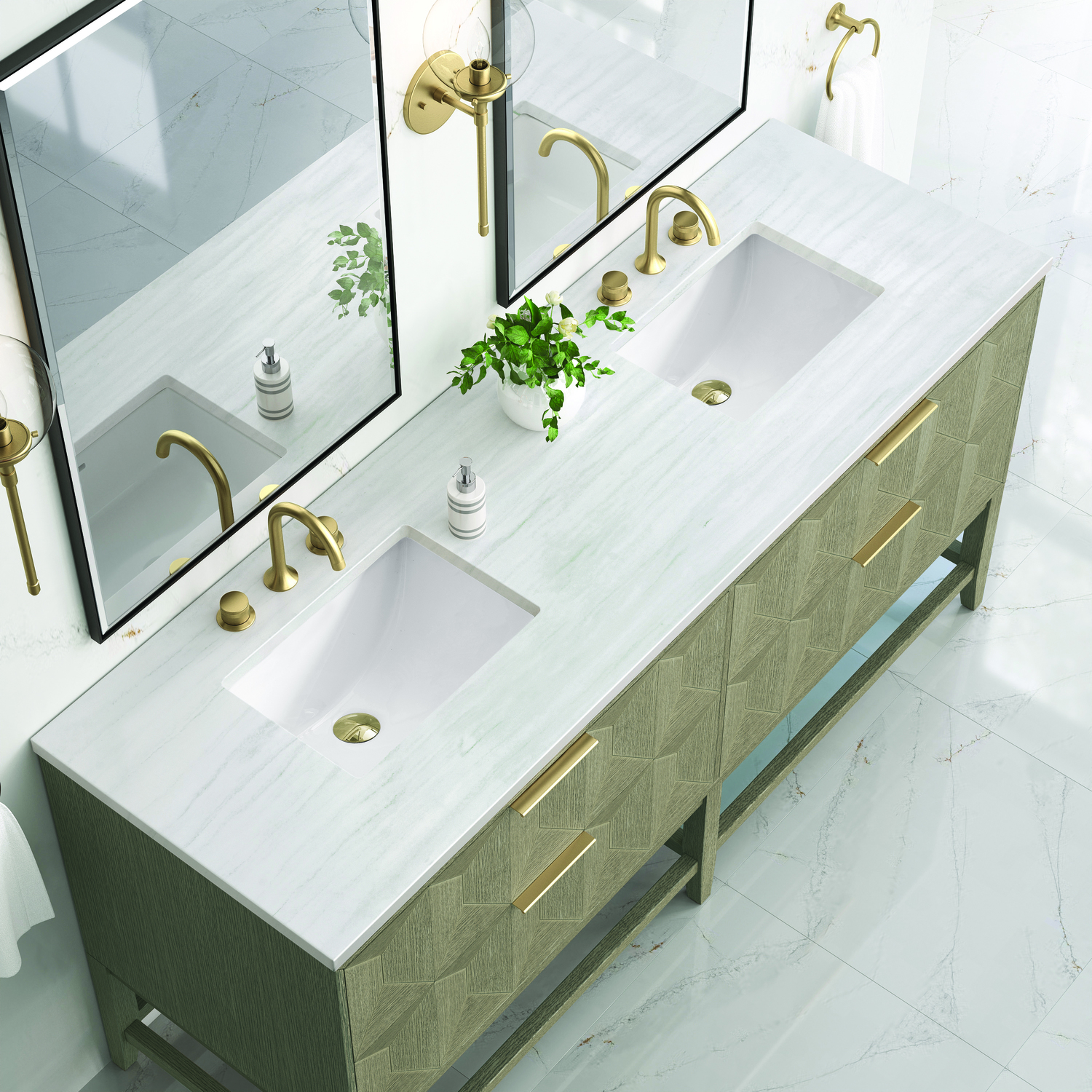vanity for washroom James Martin Vanity Pebble Oak Modern