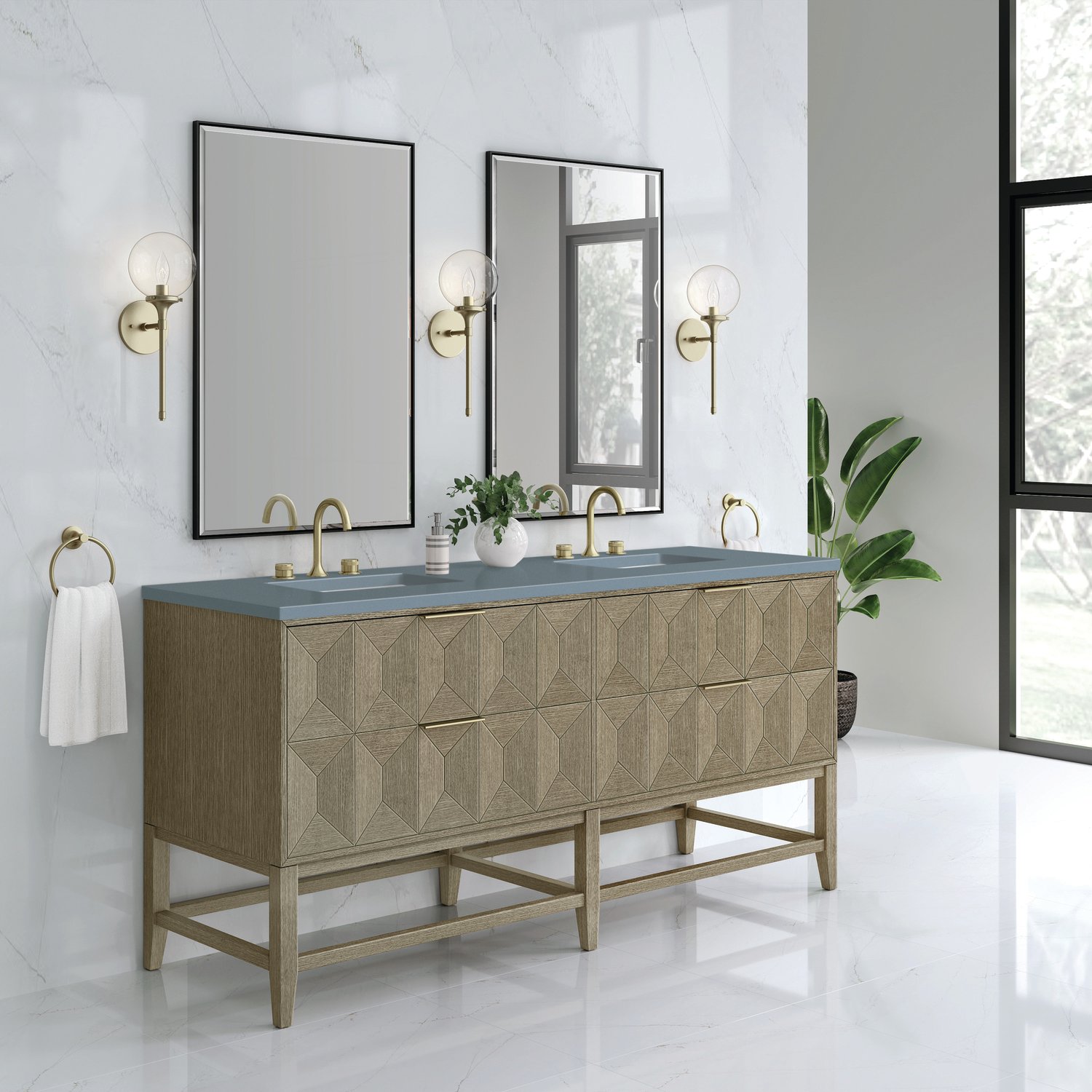 using antique furniture for bathroom vanity James Martin Vanity Pebble Oak Modern