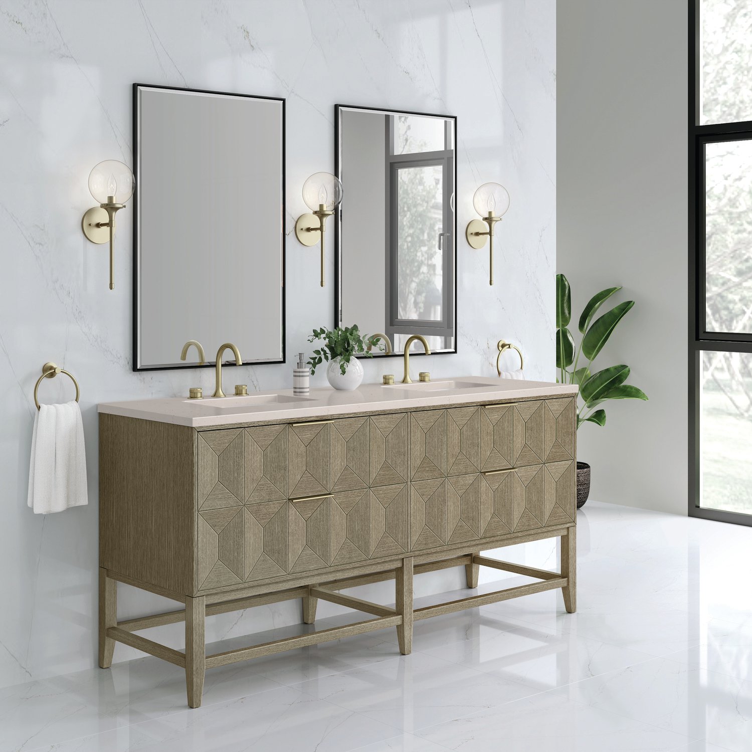 custom made vanity cabinets James Martin Vanity Pebble Oak Modern