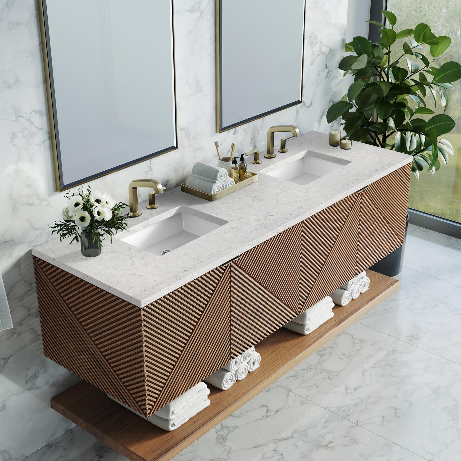 modern bathroom countertops James Martin Vanity Chestnut Modern
