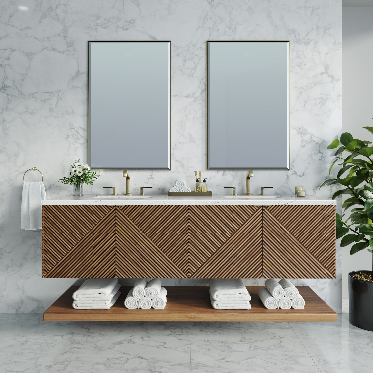 natural wood vanity bathroom James Martin Vanity Chestnut Modern