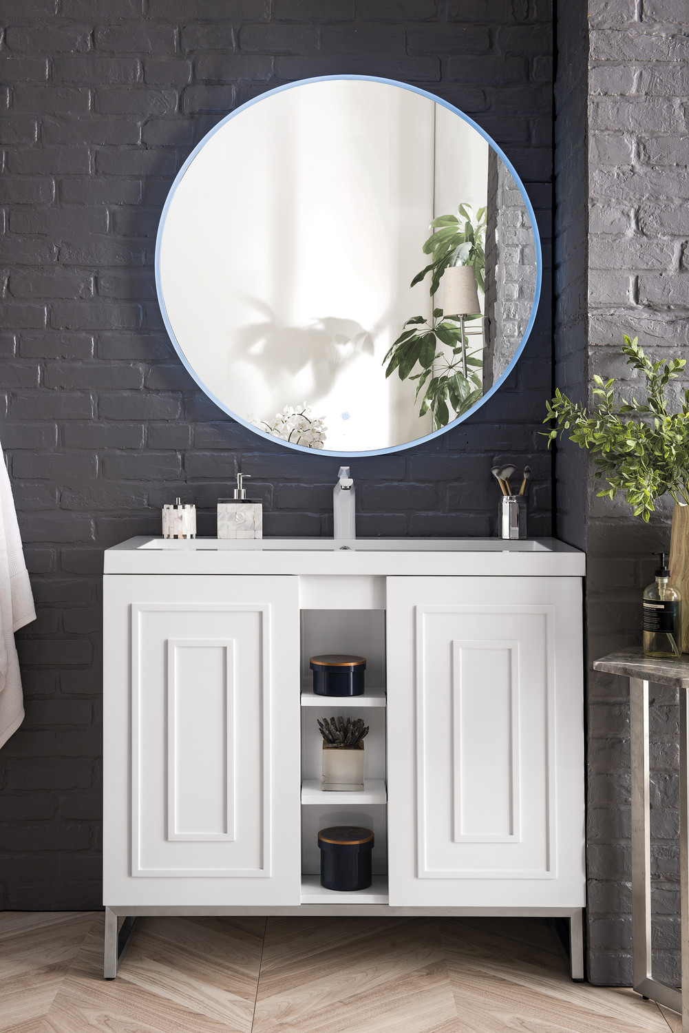 bathroom countertops James Martin Vanity Glossy White Modern