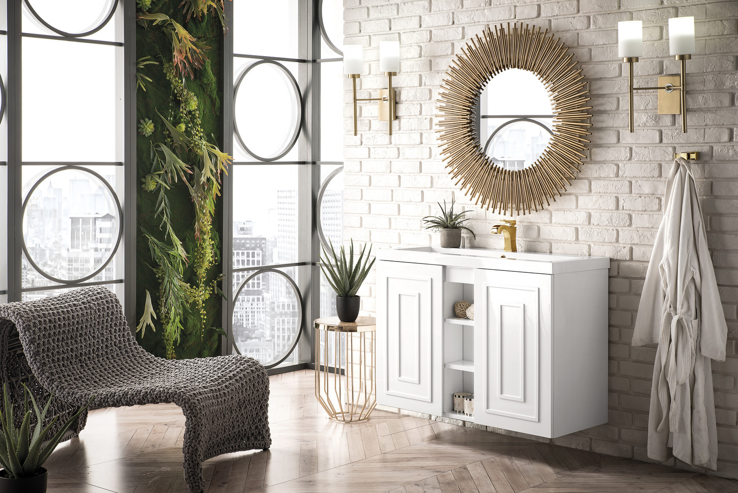 custom made bathroom cabinets James Martin Vanity Glossy White Modern