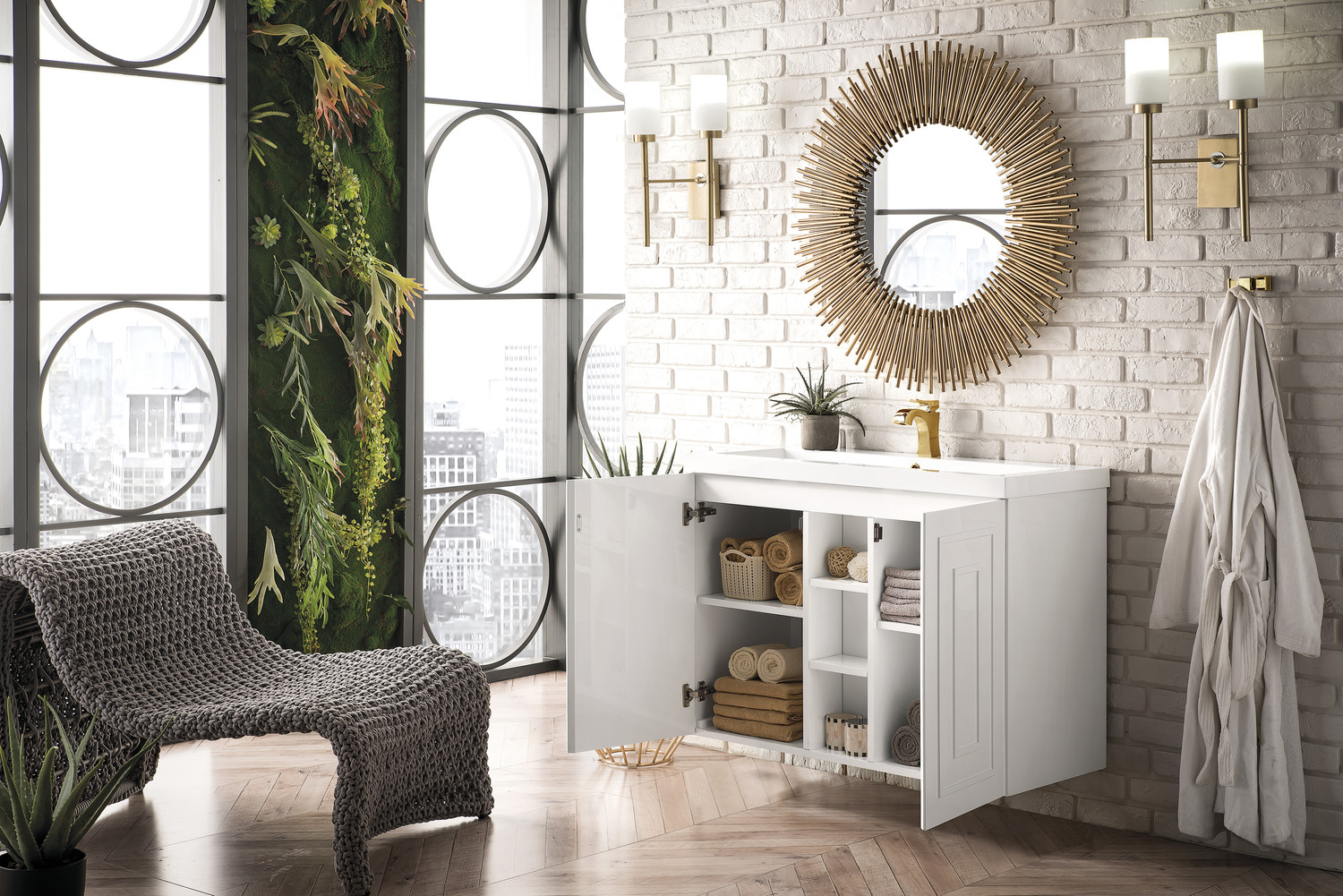 custom made bathroom cabinets James Martin Vanity Glossy White Modern