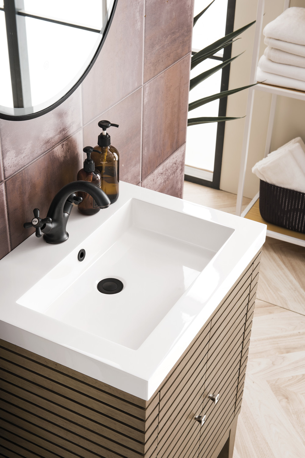 bathroom sinks without cabinets James Martin Vanity Whitewashed Walnut Modern, Transitional