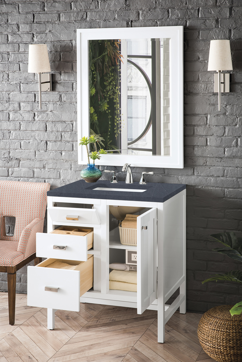design house vanity tops James Martin Vanity Glossy White Traditional, Transitional