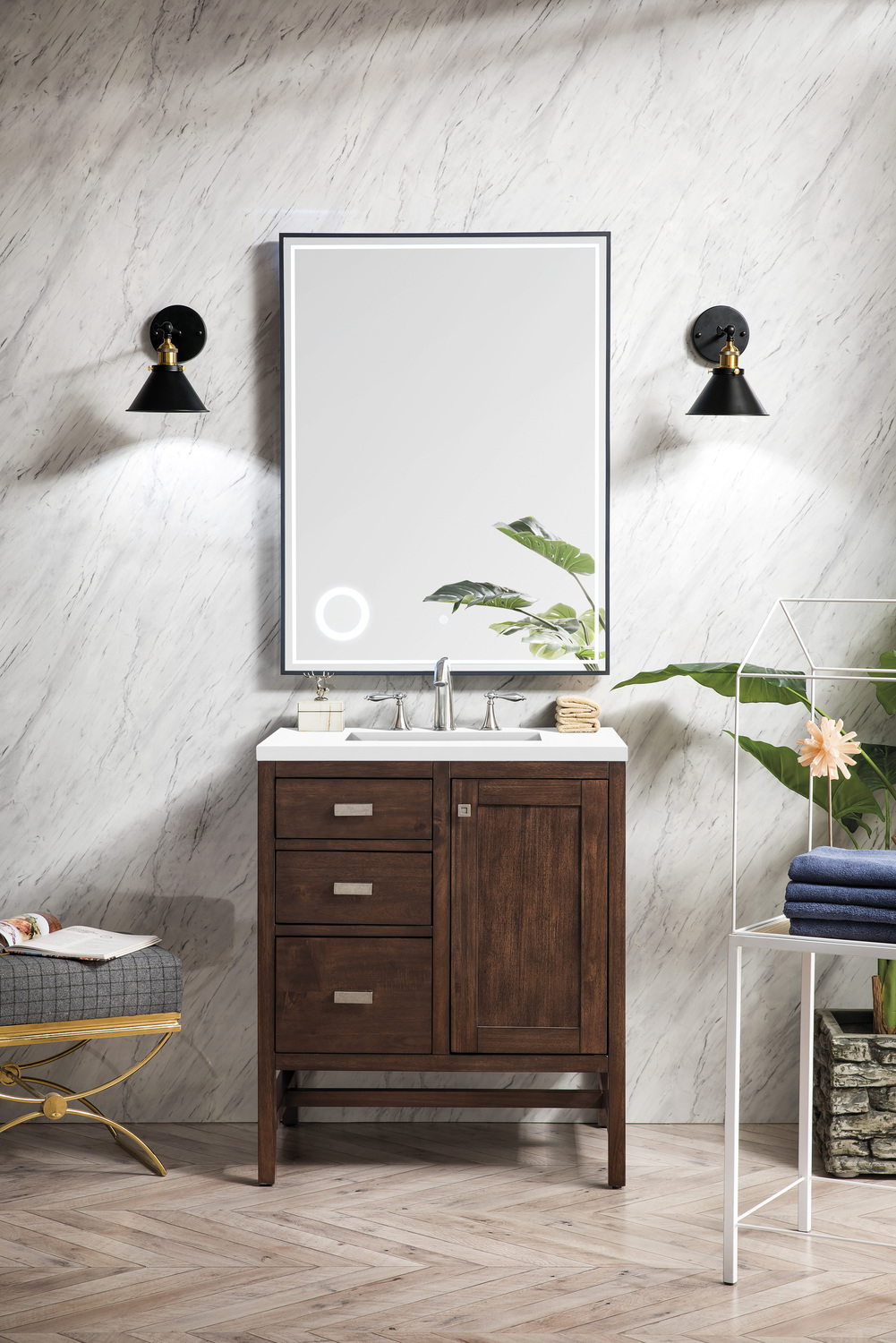 72 inch floating vanity base only James Martin Vanity Mid-Century Acacia Traditional, Transitional