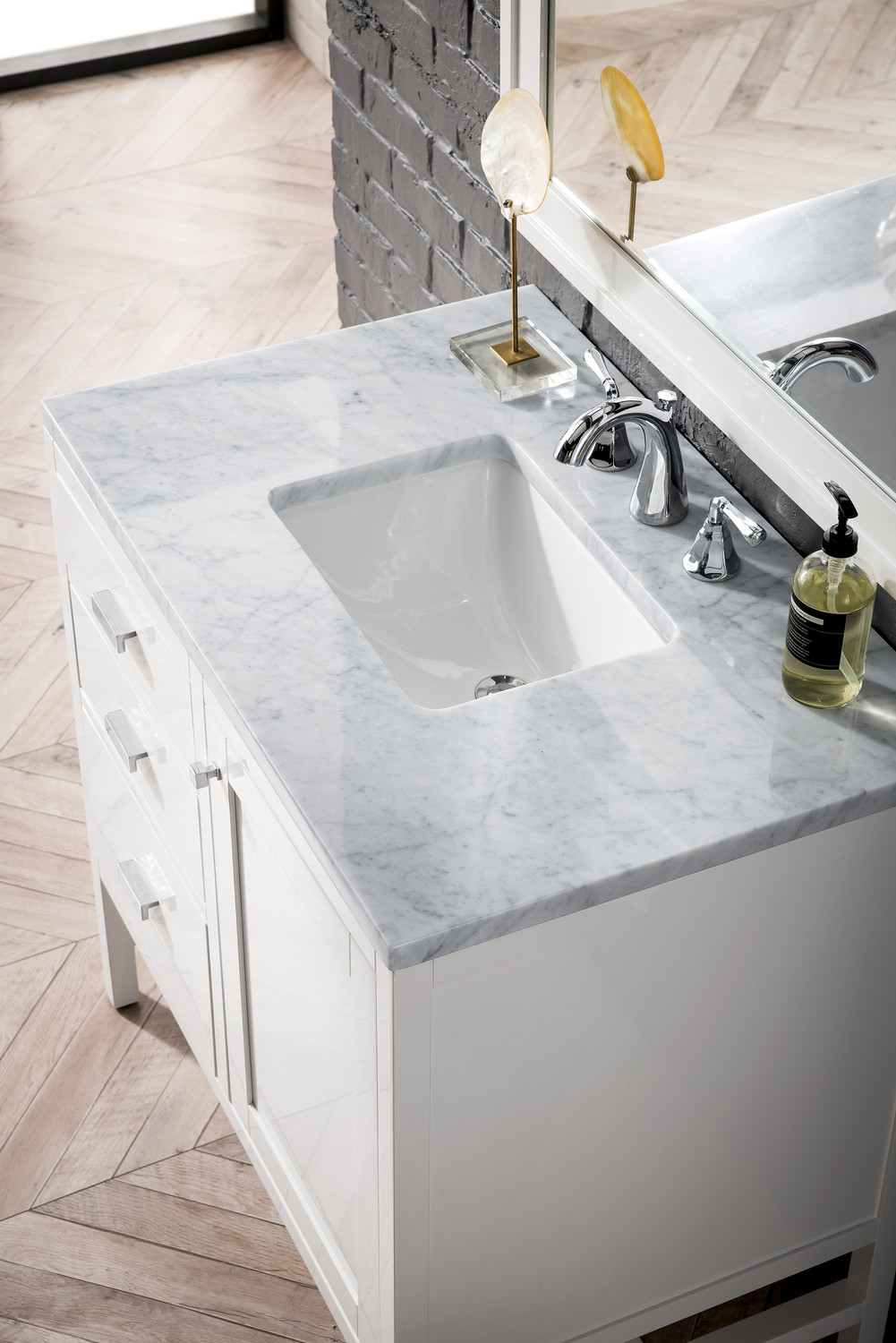 double vanity base James Martin Vanity Glossy White Traditional, Transitional