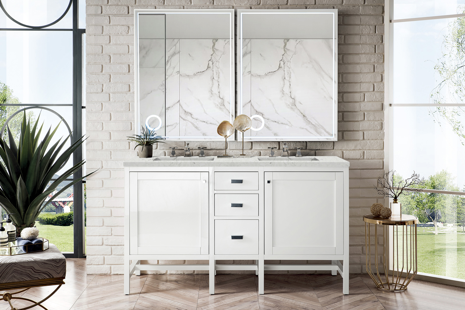 shop for bathroom vanities James Martin Vanity Glossy White Traditional, Transitional