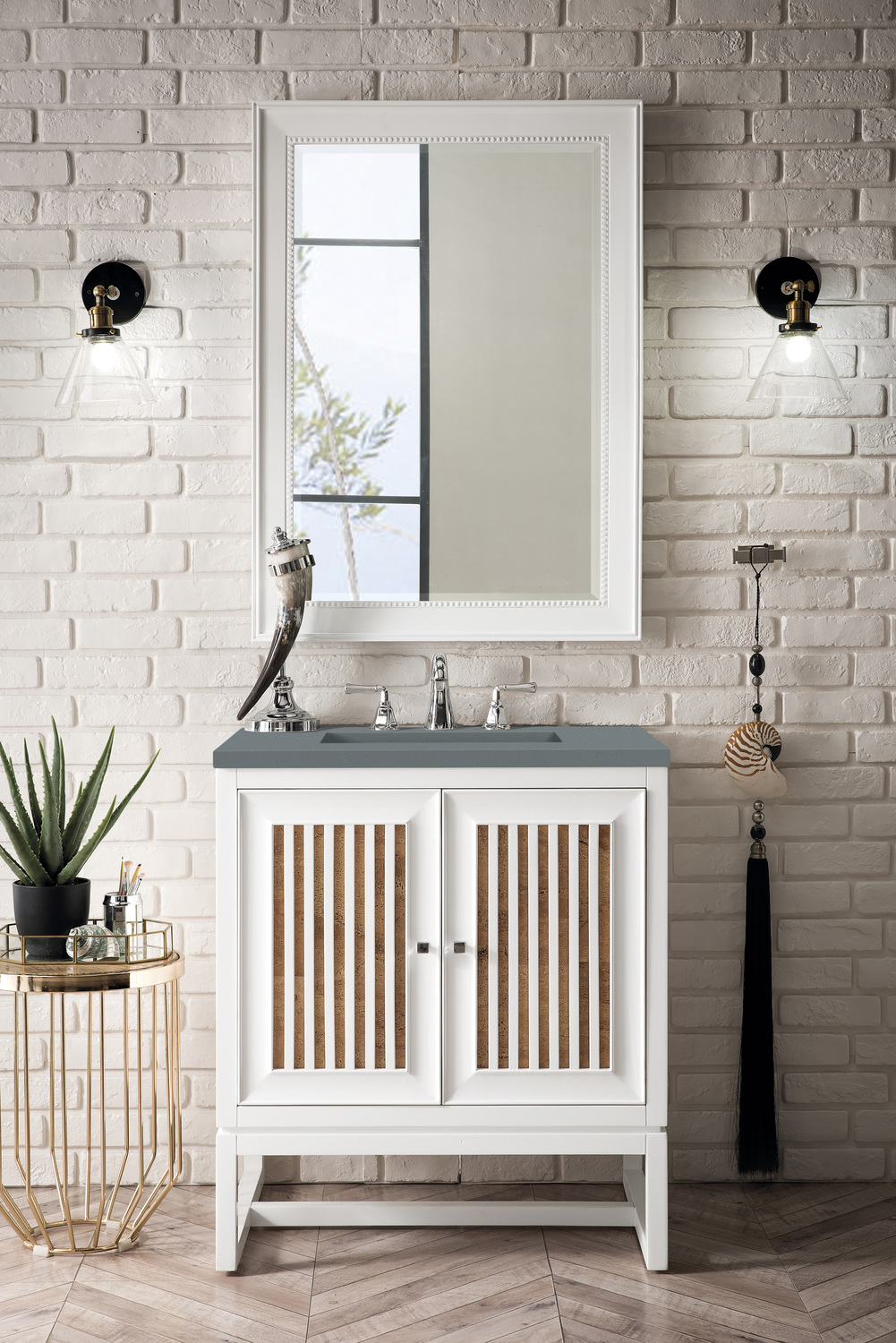 vanity counter tops with sink James Martin Vanity Glossy White Traditional