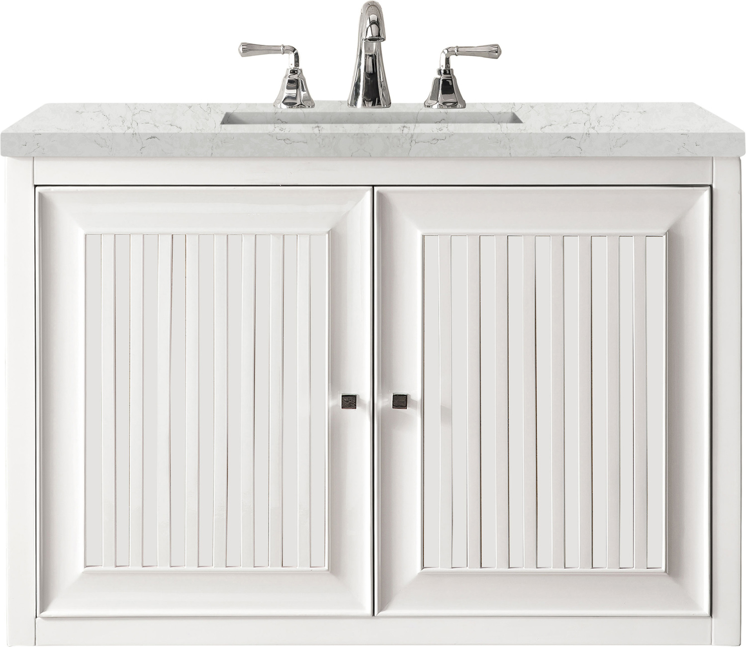 double vanity with storage James Martin Vanity Glossy White Traditional