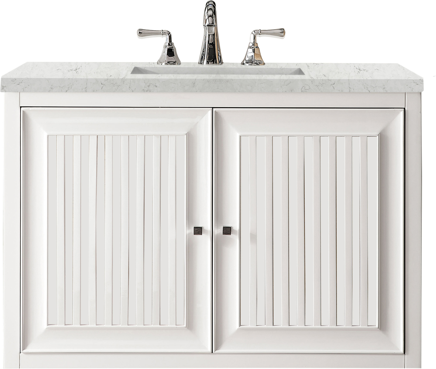 small vanity unit with basin James Martin Vanity Glossy White Traditional