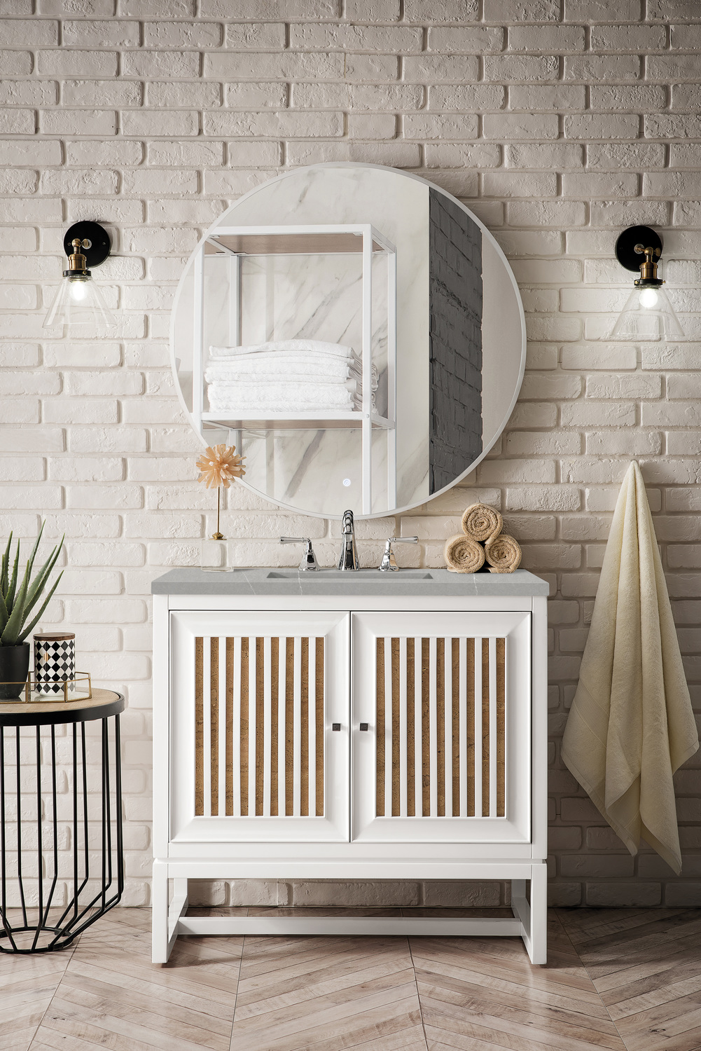 60 inch single bathroom vanity James Martin Vanity Glossy White Traditional