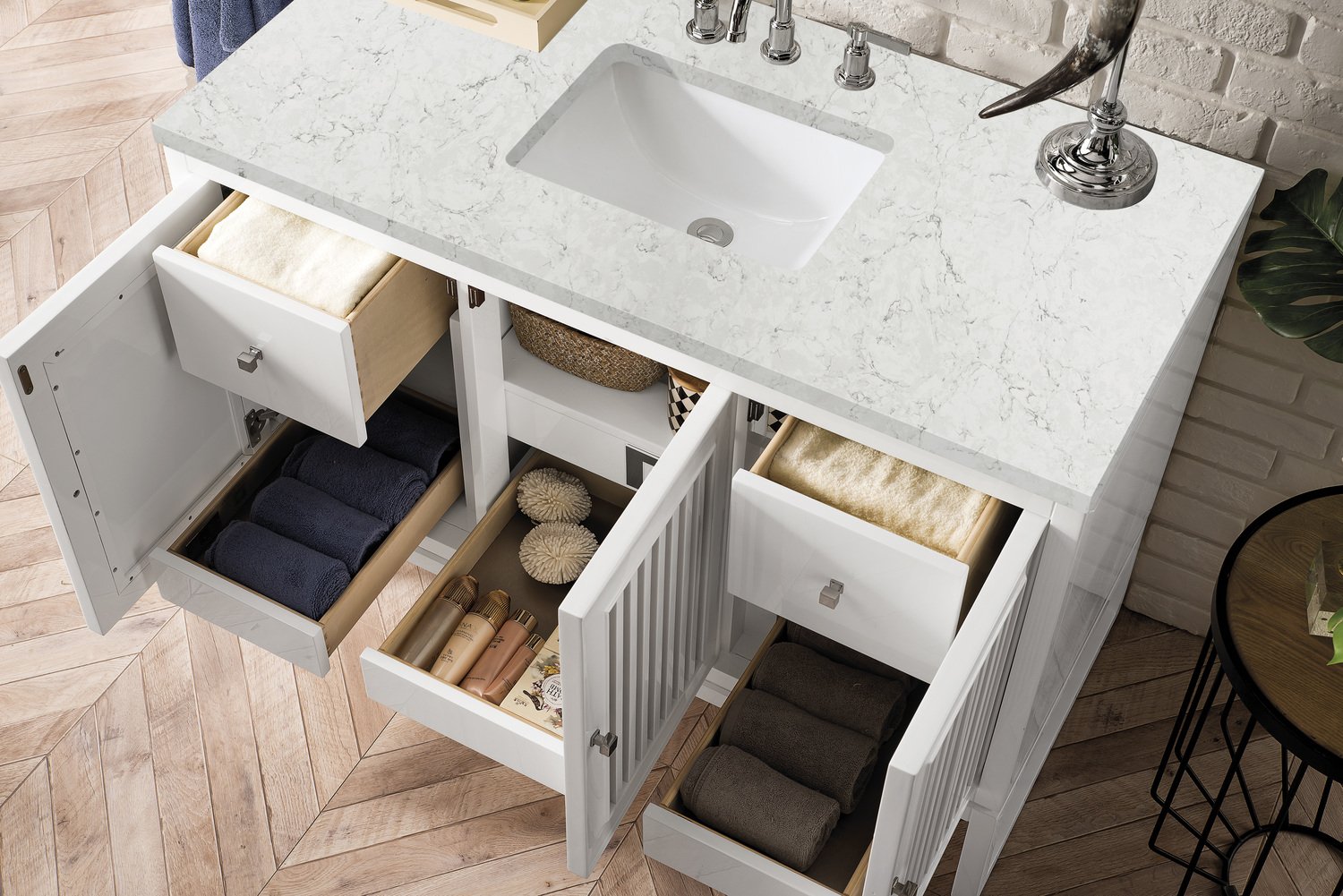 furniture vanity sink James Martin Vanity Glossy White Traditional