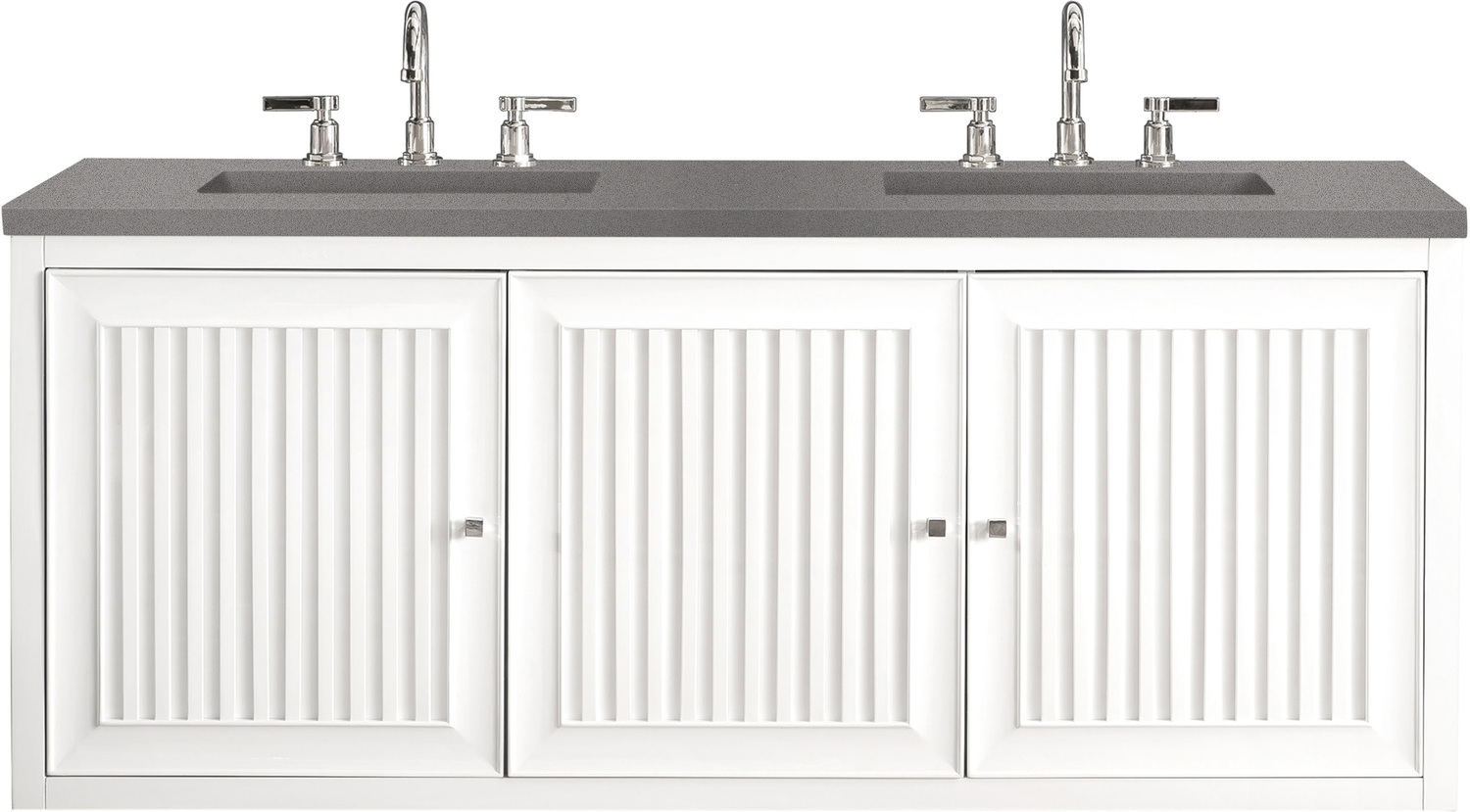 72 inch double sink vanity with top James Martin Vanity Glossy White Traditional