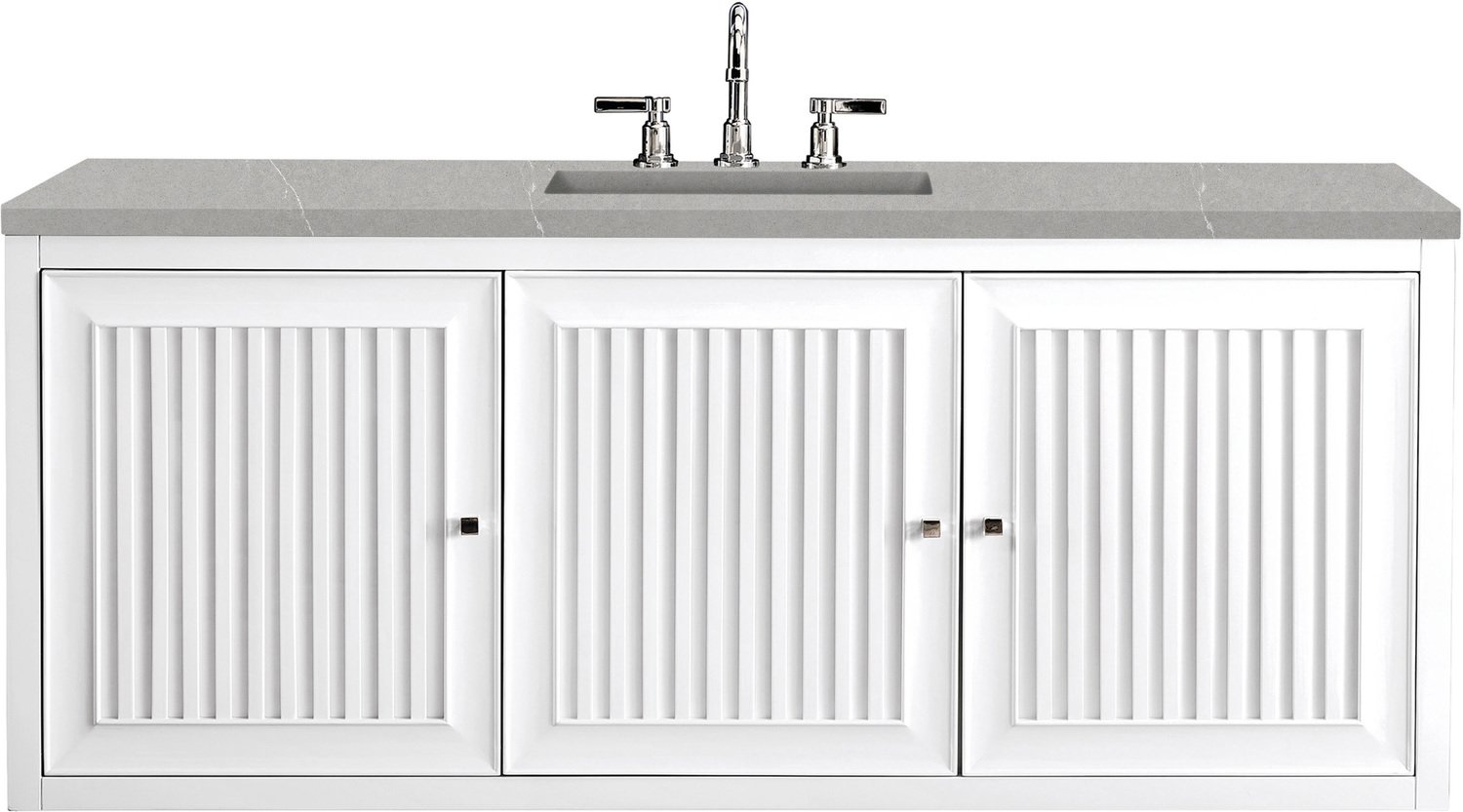 72 floating vanity double sink James Martin Vanity Glossy White Traditional