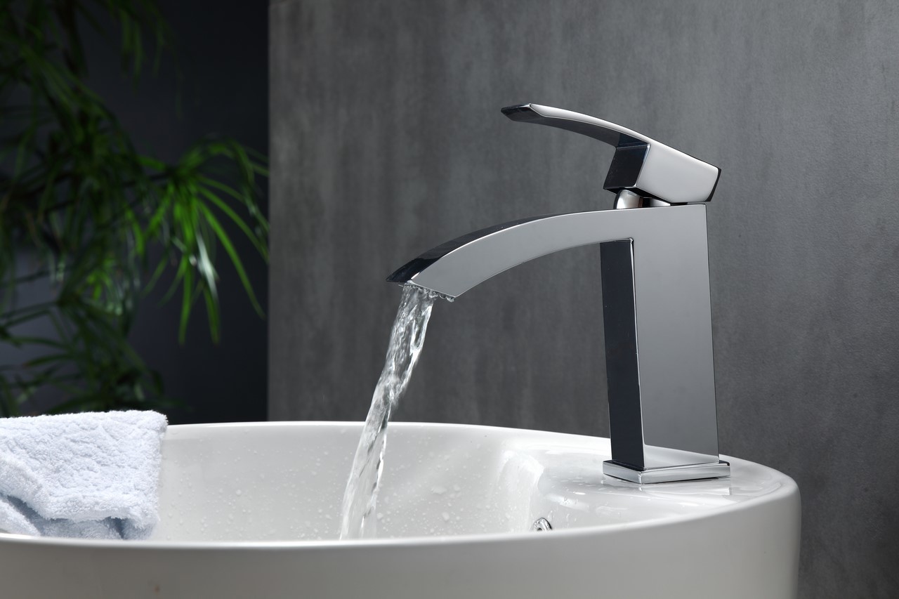 cheap vanity and sink KubeBath Bathroom Faucets Chrome