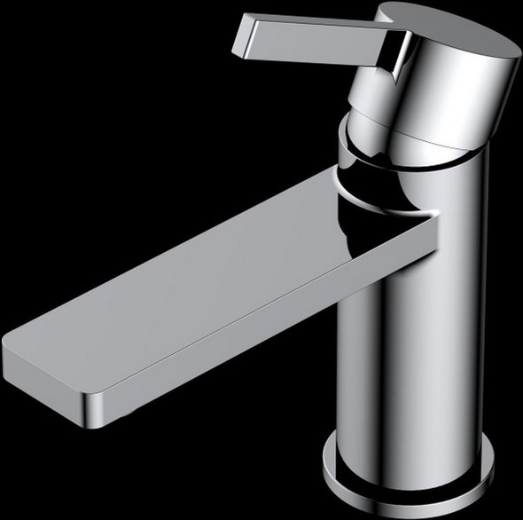 polished chrome single hole bathroom faucet KubeBath Chrome