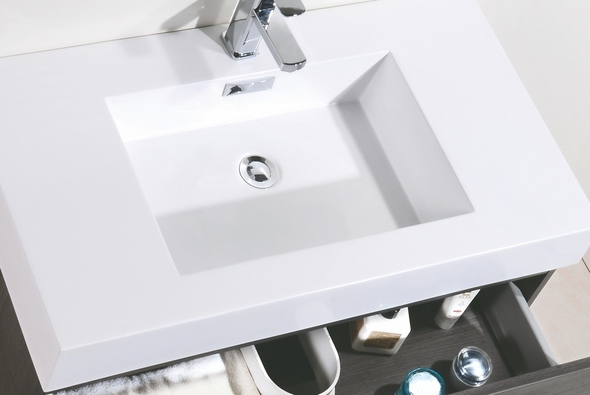 bathroom vanity with sink 40 inch KubeBath Gray