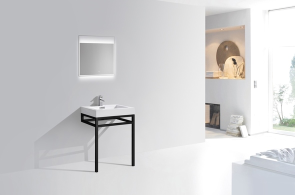 black small bathroom vanity KubeBath White