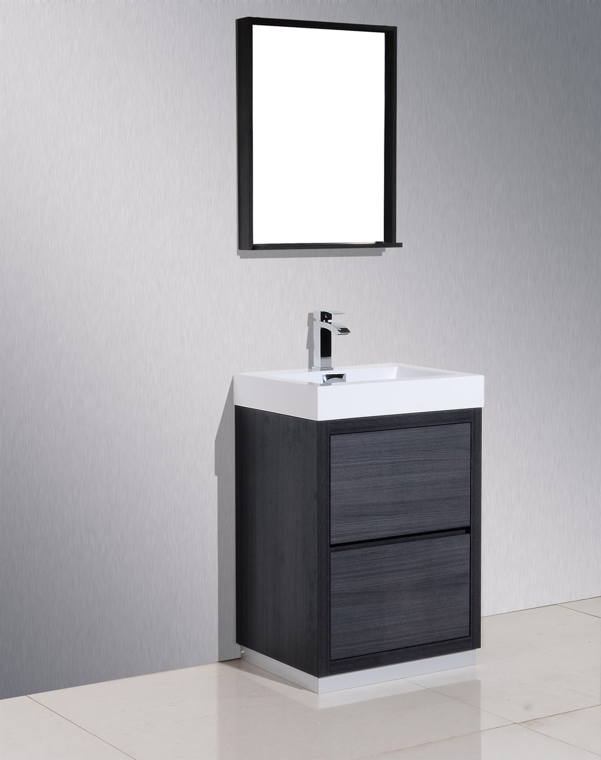 40 inch bathroom vanity with top KubeBath Gray