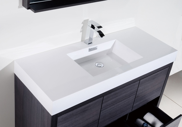 floating bathroom vanity cabinet only KubeBath Gray