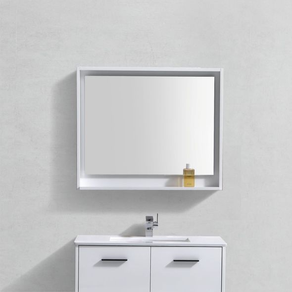 bathroom wooden vanity KubeBath Gloss White