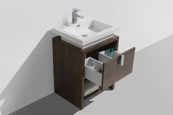 vintage bathroom sink cabinet KubeBath Rose Wood