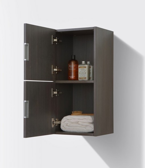 wooden bathroom organiser KubeBath Storage Cabinets High Gloss Gray Oak