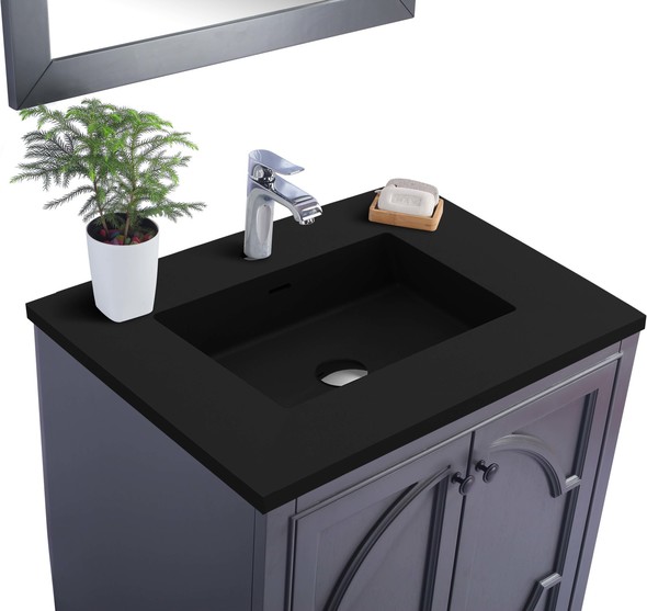 dark wood bathroom cabinet Laviva Vanity + Countertop Maple Grey Traditional