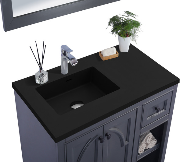 modern bathroom cabinet ideas Laviva Vanity + Countertop Maple Grey Traditional