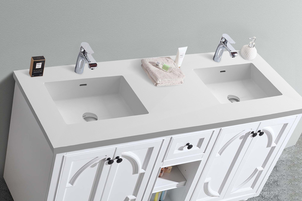 vanity unit with bowl sink Laviva Vanity + Countertop White Traditional
