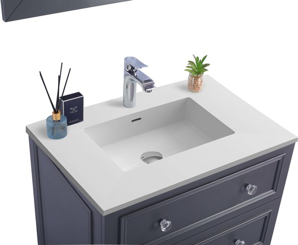 white bathroom counter Laviva Vanity + Countertop Maple Grey Traditional