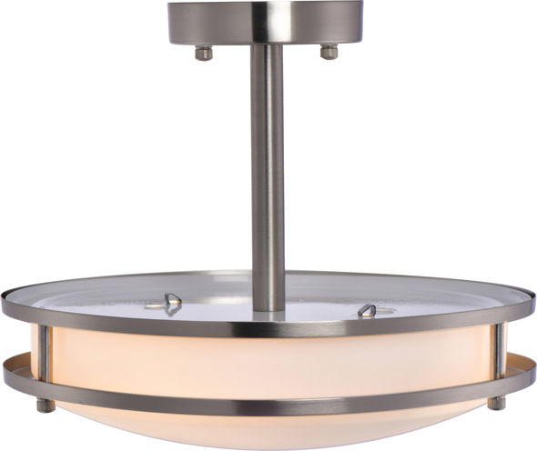 bronze crystal flush mount light Lazzur Lighting  Semi Mount Nickel Circle