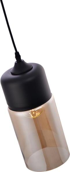 black and rose gold pendant light Lazzur Lighting Pendant Black Cylinder
