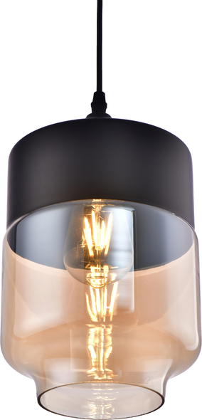 outdoor hanging light globes Lazzur Lighting Pendant Black Cylinder