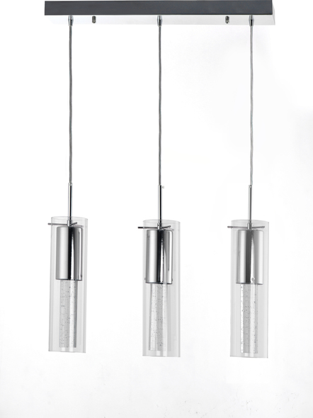 light pendants for bedroom Lazzur Lighting Pendant Chrome Cylinder