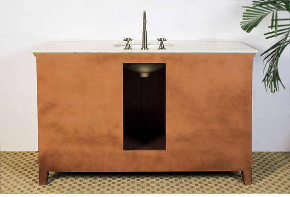 small corner vanity unit Legion Furniture medium brown Transitional