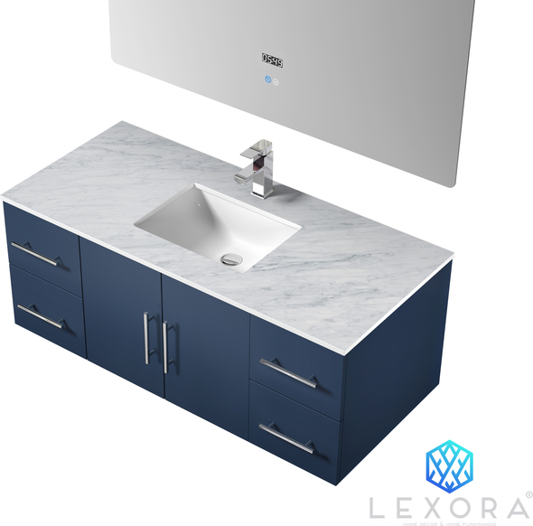 50 inch double sink vanity Lexora Bathroom Vanities Navy Blue