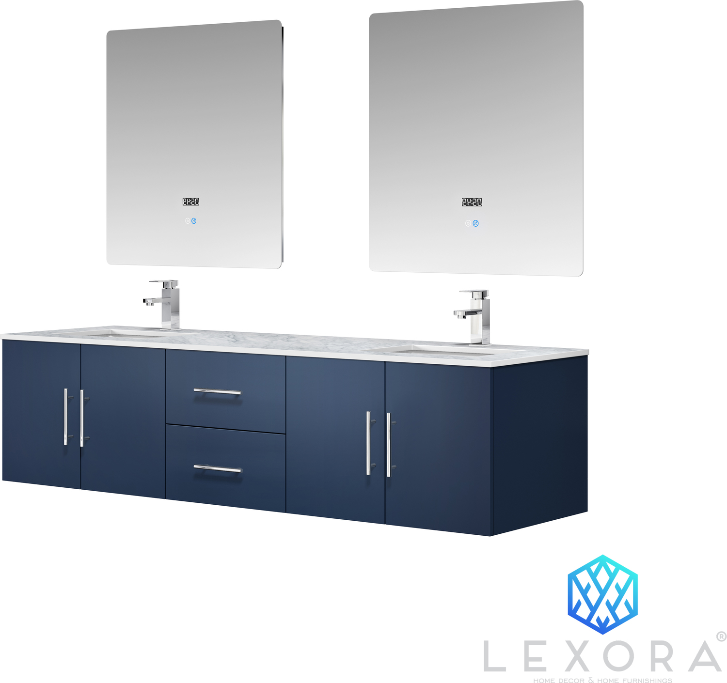 70 inch vanity top single sink Lexora Bathroom Vanities Navy Blue